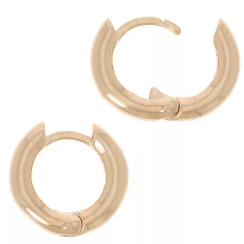 15mm Round hoop earrings - 3mm Wire - Gold-plated 3 microns x2