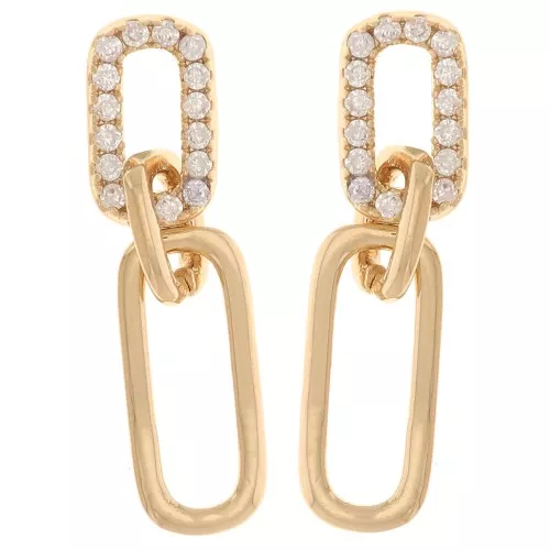 20x5mm Drop earrings & zirconium oxides - 3 microns Gold plated x2