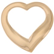 21.5x22mm Design hollow heart pendant - 3-micron gold-plated x1|raw }}