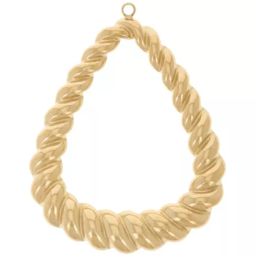 41x32mm Stainless steel 316L Pendants drops twisted effect - Gold x2