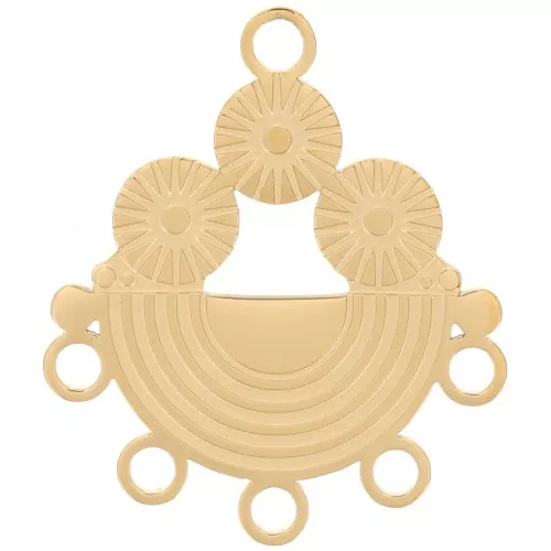 20.5x17.5mm Stainless steel 316L Chandelier pendant and 5 closed rings - Gold x1