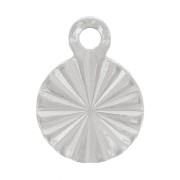 6mm 304L stainless steel Striated round charms x10