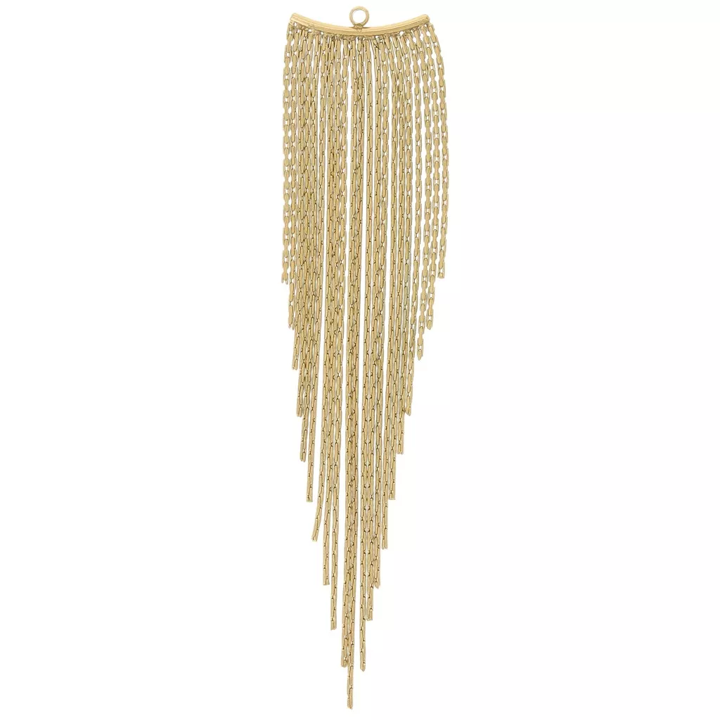84x18mm 304L stainless steel Paloma chain fringe pendant - Gold x2