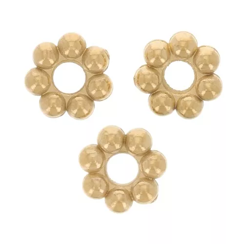 3mm 304L stainless steel spacer flower - Gold x10