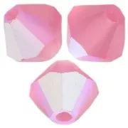 5mm Preciosa Bicone Beads - Rondelle Bead - Indian Pink AB Matt x12