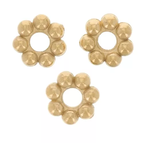 4mm 304L stainless steel spacer flower - Gold x10