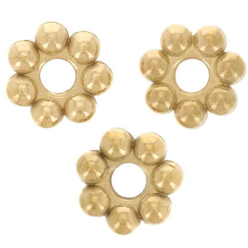 5mm 304L stainless steel spacer flower - Gold x10