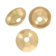 3mm 304L stainless steel Smooth bead caps - Gold x10