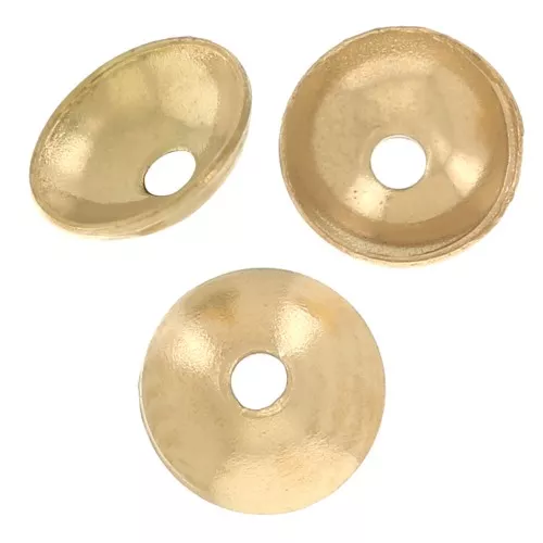 4mm 304L stainless steel Smooth bead caps - Gold x10