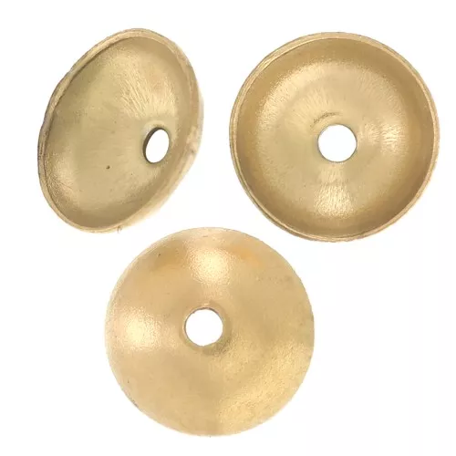 5mm 304L stainless steel Smooth bead caps - Gold x8