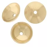 6mm 304L stainless steel Smooth bead caps - Gold x8