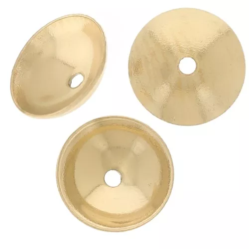 6mm 304L stainless steel Smooth bead caps - Gold x8
