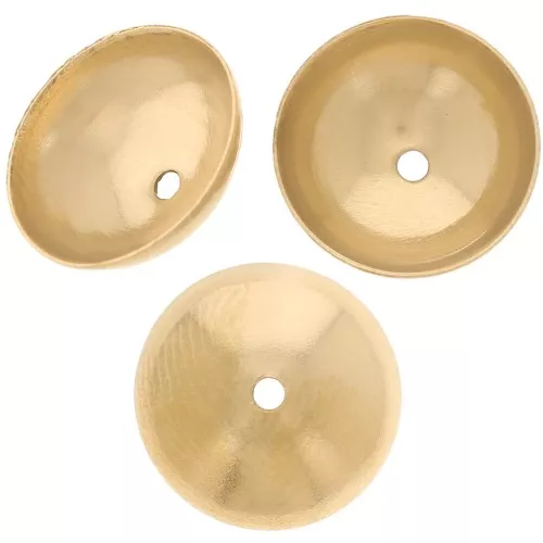 10mm 304L stainless steel Smooth bead caps - Gold x6