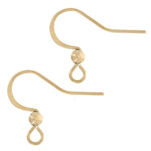 15mm Stainless steel 304L Earwires with open ring - Gold Tone x50