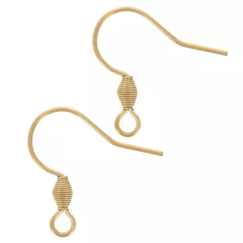 17mm 304L stainless steel earwires with open ring - Gold Tone x50