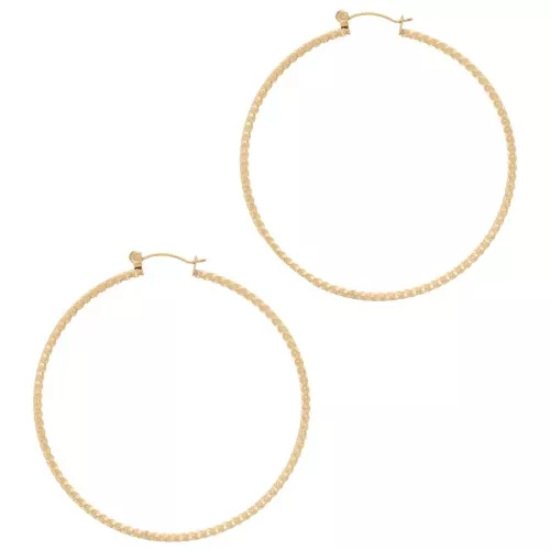 58mm 304L stainless steel Round hoop diamond effect - Gold x2