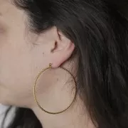 58mm 304L stainless steel Round hoop diamond effect - Gold x2