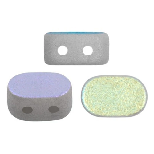 4x6mm Lipsi® Glass beads by Puca® - Grey Light Mat AB x10g