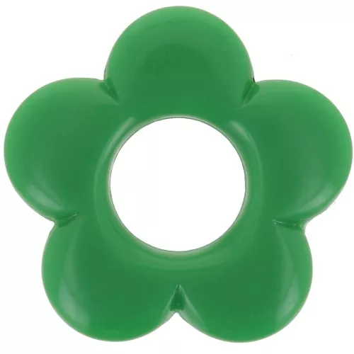 21mm opaque resin flower pendant - Fir green x1