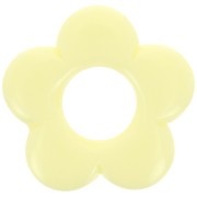 21mm opaque resin flower pendant - Pale yellow x1|raw }}