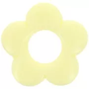 21mm opaque resin flower pendant - Pale yellow x1