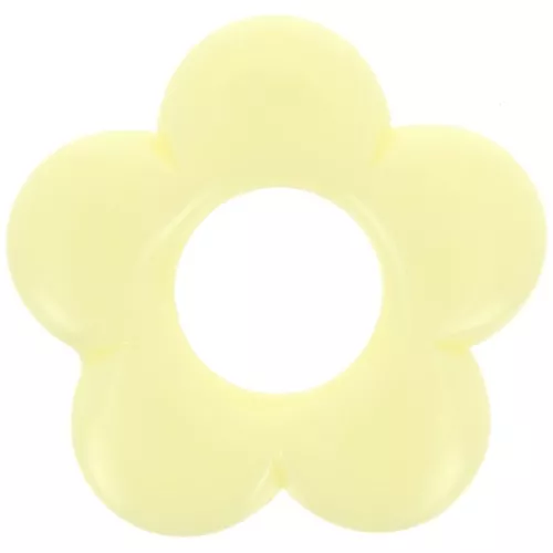 21mm opaque resin flower pendant - Pale yellow x1