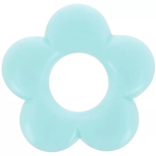 21mm opaque resin flower pendant - Pastel blue x1