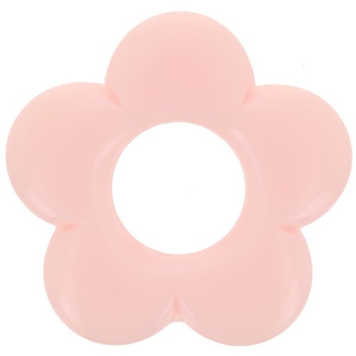 21mm opaque resin flower pendant - Light pink x1