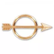 Spacer arrow 46x23mm Gold rose tone x1
