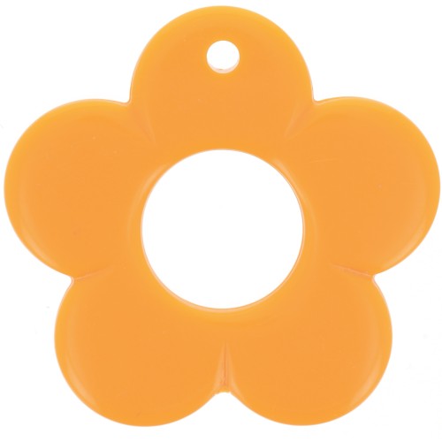 35mm opaque resin flower pendant - Mandarin x1