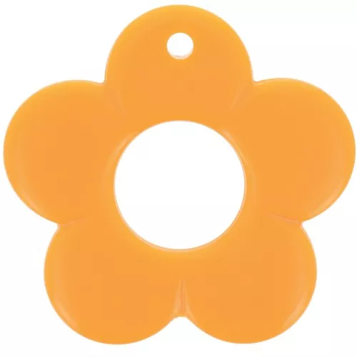 35mm opaque resin flower pendant - Mandarin x1