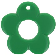 35mm opaque resin flower pendant - Fir green x1