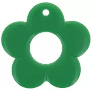 35mm opaque resin flower pendant - Fir green x1
