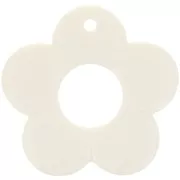 35mm opaque resin flower pendant - Ecru x1