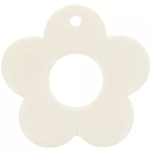 35mm opaque resin flower pendant - Ecru x1