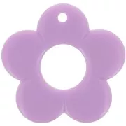 Pendants - Charms - 35mm opaque resin flower pendant - Light violet x1 35mm opaque resin flower pendant - Light violet x1