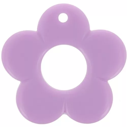 35mm opaque resin flower pendant - Light violet x1