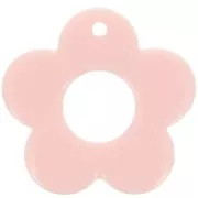 35mm opaque resin flower pendant - Light pink x1