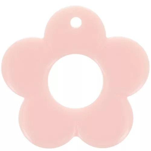 35mm opaque resin flower pendant - Light pink x1