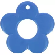 35mm opaque resin flower pendant - Blue x1