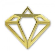 Diamond pendant 27mm gold tone x1
