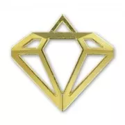 Diamond pendant 27mm gold tone x1