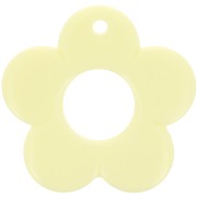 35mm opaque resin flower pendant - Pale yellow x1|raw }}