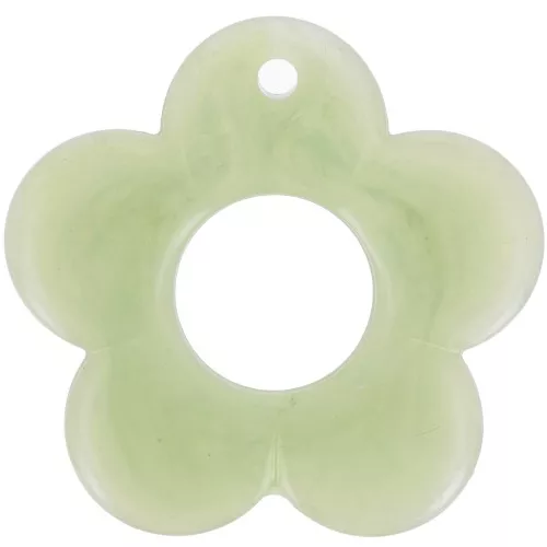 35 mm flower pendant in translucent resin - Marbled Lichen x1