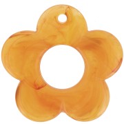 35mm translucent resin flower pendant - Apricot marbled x1|raw }}