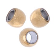 2mm Stainless steel 316L round beads with 1 mm hole - Gold x10|raw }}