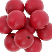Wooden round bead 20 mm red x5