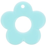 35mm opaque resin flower pendant - Pastel blue x1|raw }}