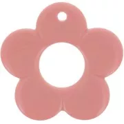 35mm opaque resin flower pendant - Salmon pink x1