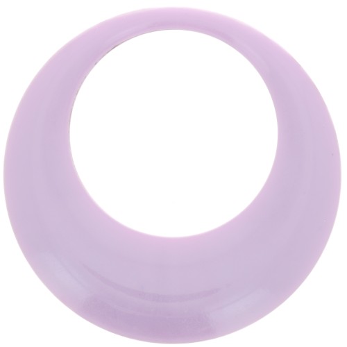 44mm Round hollow pendant in opaque resin - Violet clair x1